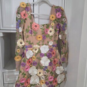 HELSI -Ellen Puff-Sleeve Floral A-Line Mini Dress